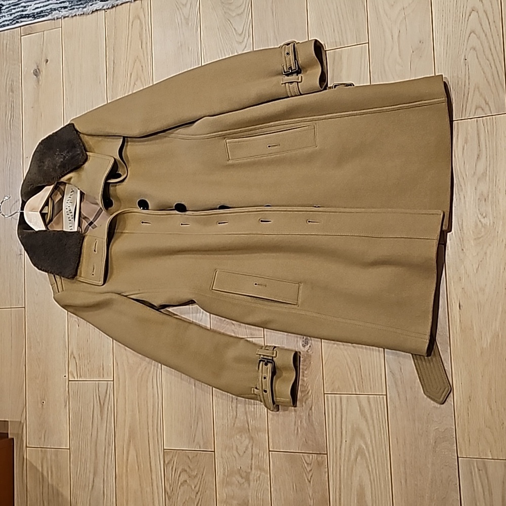 Burberry Brit 70% wool coat size 10 camel color.